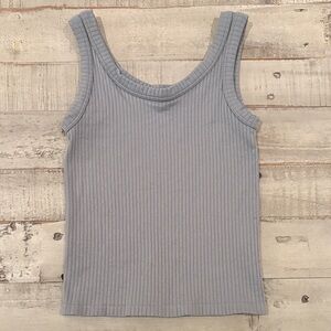 Dynamic Basic Gray Ribbed Tank Top
